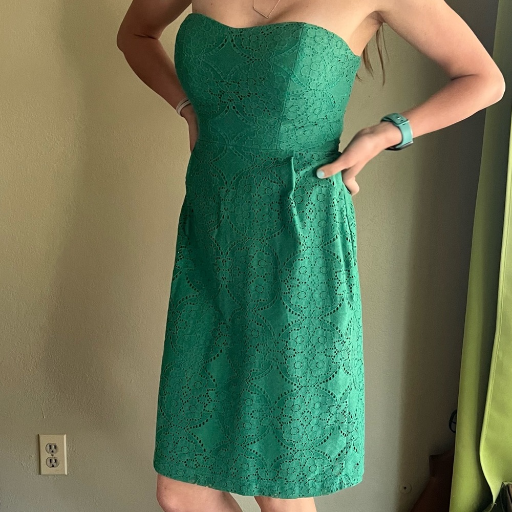Brand New Emerald Green Strapless Cocktail Dress